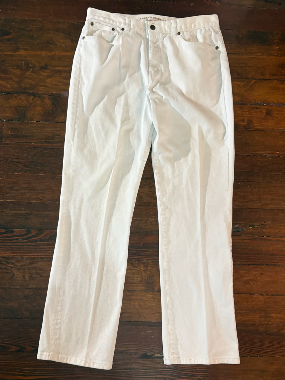 Lauren Jeans Co Ralph Lauren white classic straight flattering jeans size 12